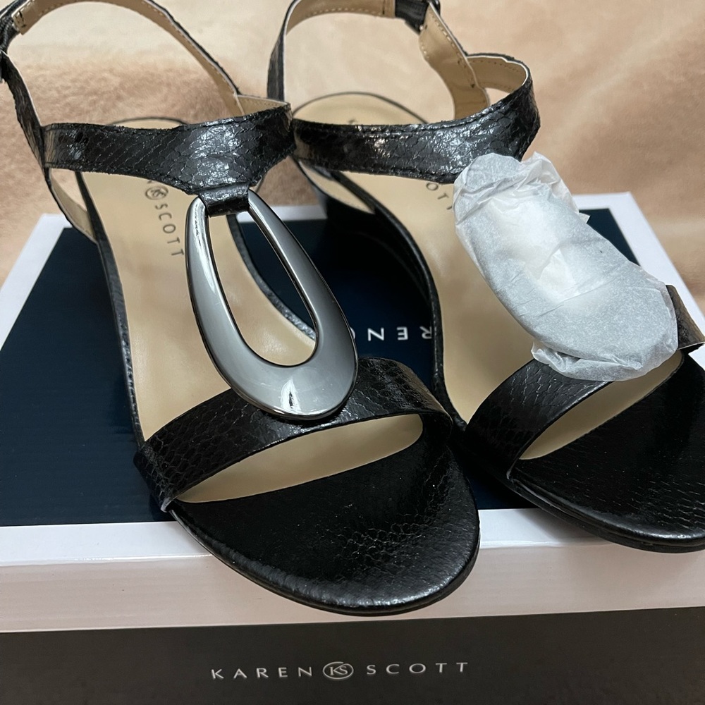 Karen Scott Carmeyy, Black, Wedge, Size 9